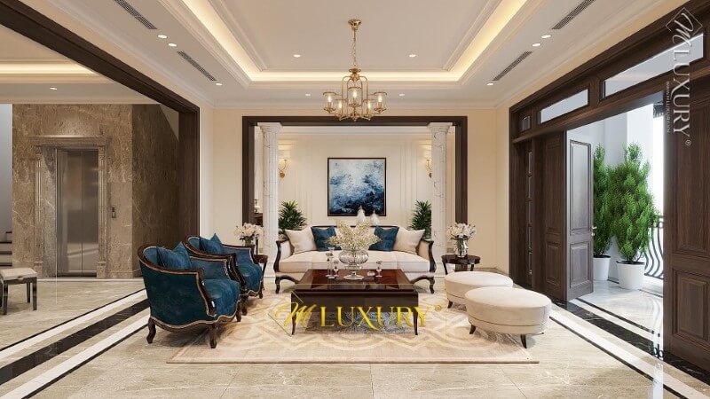 Thiết kế không gian phòng khách biệt thự cao cấp, tinh tế