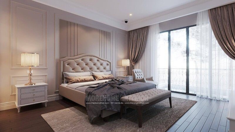 Phòng ngủ cao cấp và thoáng đãng hơn nếu bạn sử dụng kính cường lực để tiếp nắng trực tiếp.