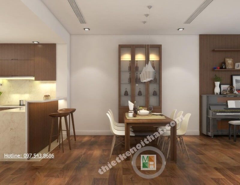 Trang trí nội thất phòng ăn chung cư phong cách hiện đại đầy ấn tượng