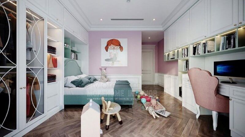 Tranh canvas trang trí tường đẹp, đáng yêu cho phòng ngủ bé gái.
