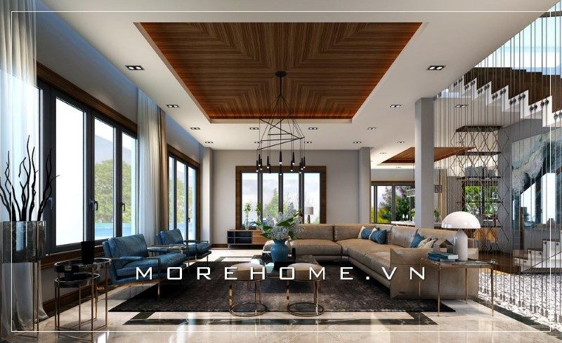 Bộ ghế sofa bọc da mang đến cảm giác êm ái, dễ chịu khi sử dụng. Bộ sofa góp phần giúp không gian phòng khách thêm tinh tế và ấn tượng.