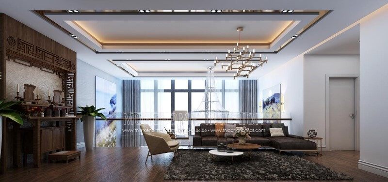 Lối thiết kế hiện đại đã tạo nên một nét chấm phá mới trong nội thất nhà phố bằng cách phá vỡ mẫu bàn trà thông thường.